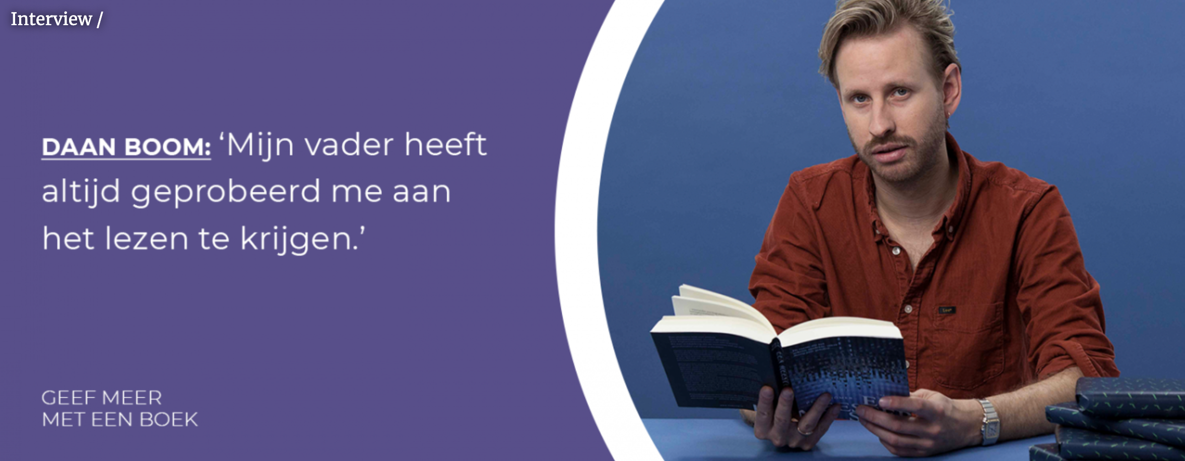 Een foto van presentator Daan Boom op Hebban.nl.