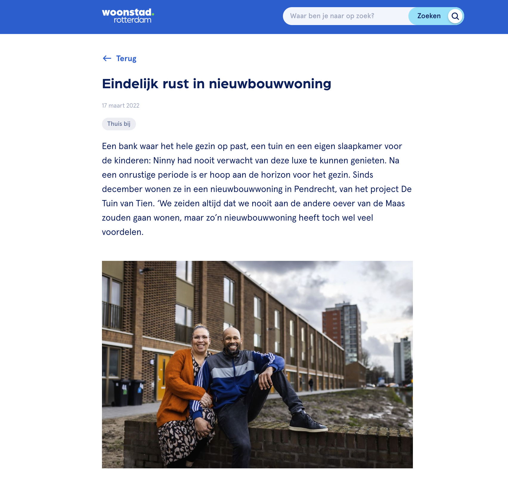 Afbeelding van het artikel over het project Tuin van Tien, waar Ninny en haar gezin is komen komen.