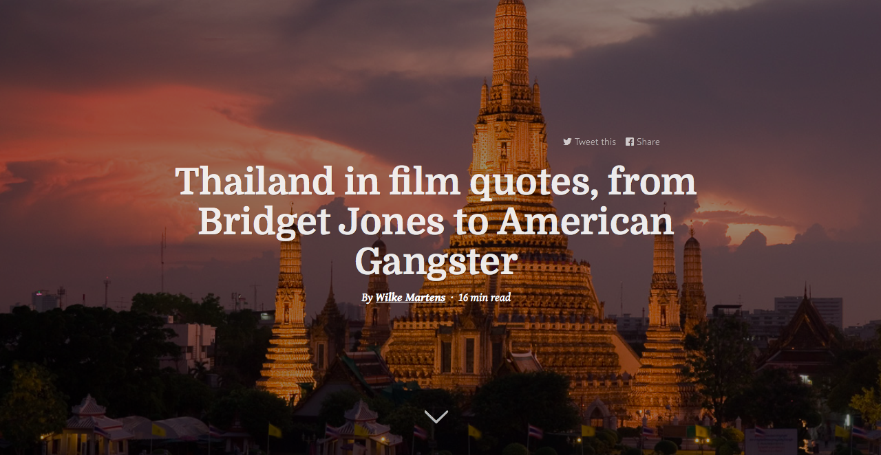 Een foto van het artikel 'Thailand in film quotes' op de website 4ever.travel