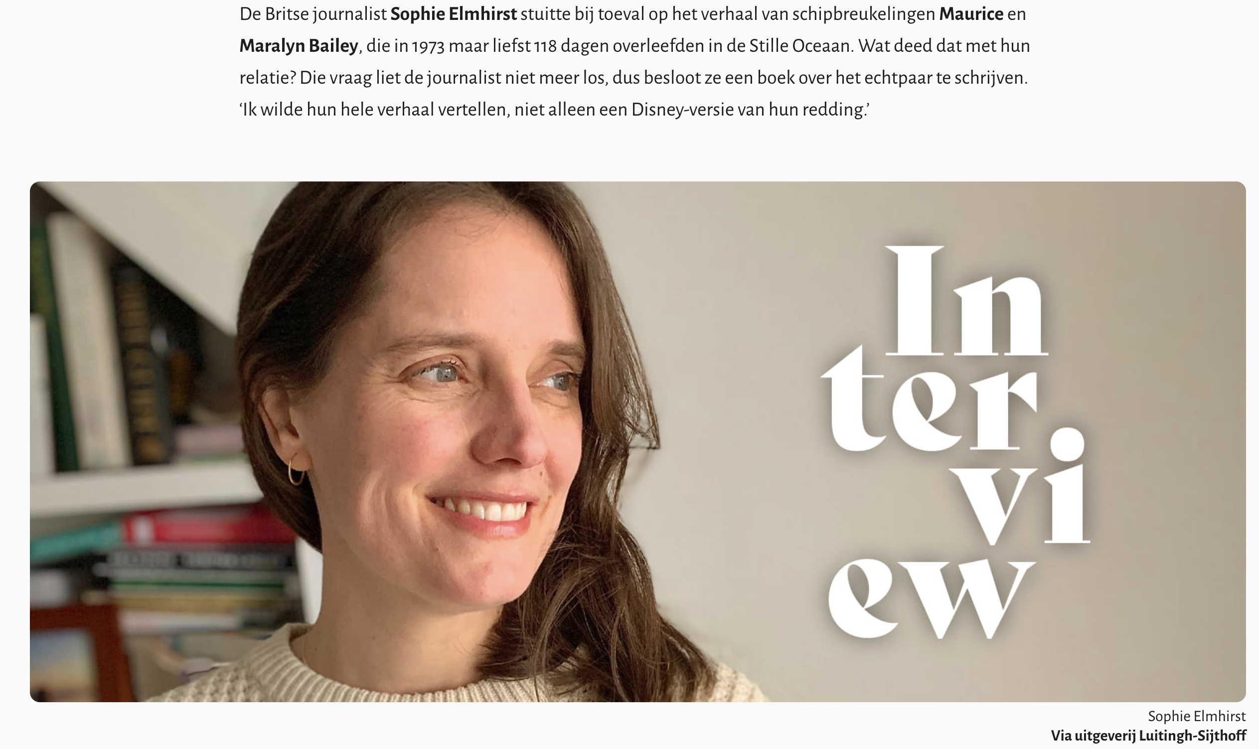 Hebban.nl – Sophie Elmhirst Een afbeelding van het interview met Sophie Elmhirst op Hebban.nl.