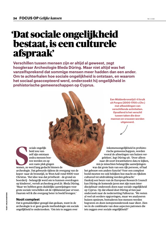 Leidraad – Bleda Düring a Een foto van het artikel met archeoloog Bleda D¨¨üring in Leidraad, mei 2026.